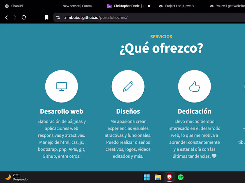 Cover image for Custom portfolio in HTML - Responsive