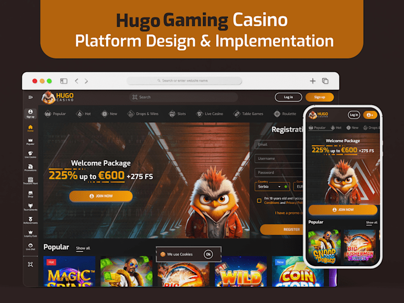 Cover image for HugoGaming Online iGaming UI/UX Design
