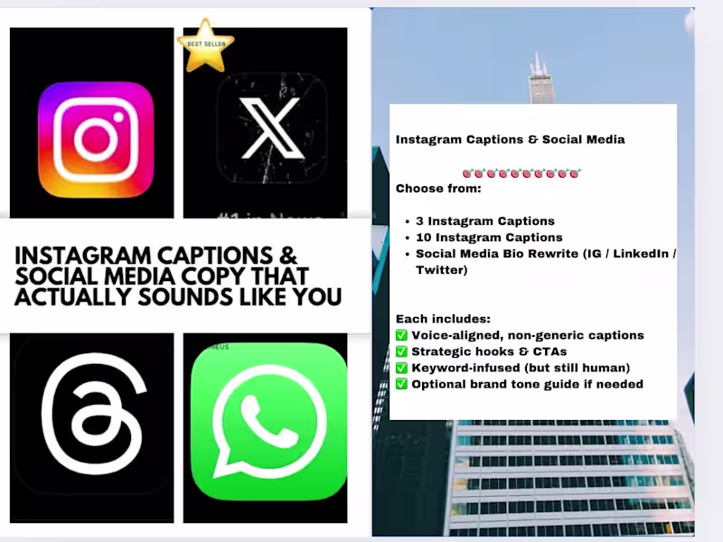 Cover image for Instagram Captions & Social Media that Actually Sounds Like You