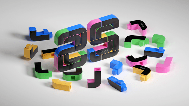 Cover image for 25 Million minutes award design