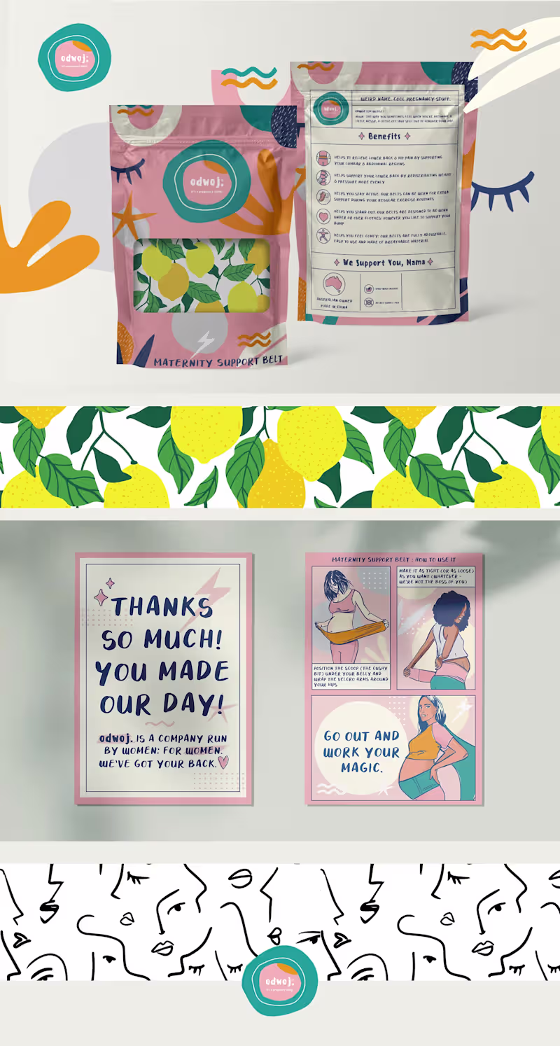 Cover image for Branding , pattern and illustrations for odwoj