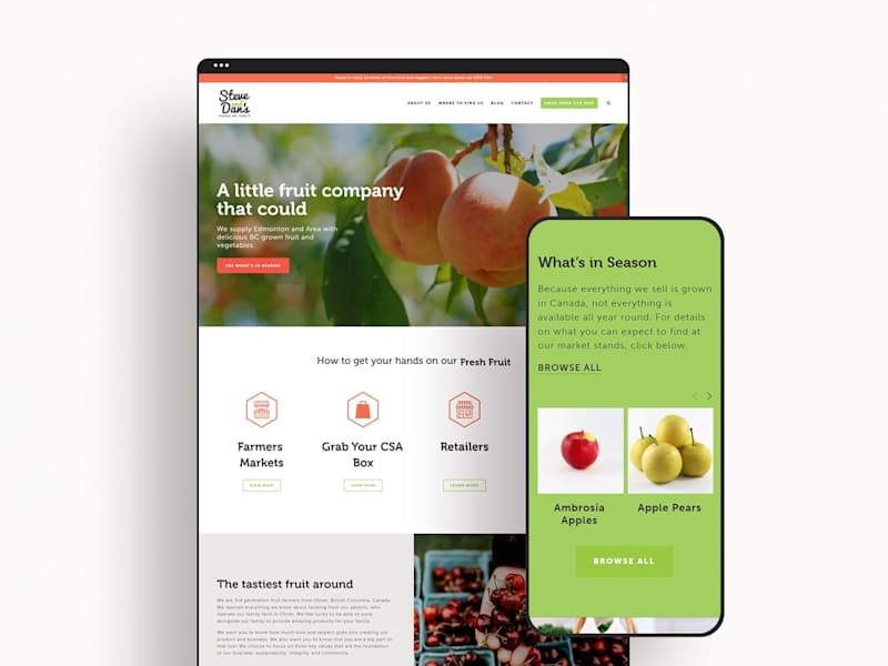 Cover image for Steve & Dan's Fresh BC Fruit Squarespace Website