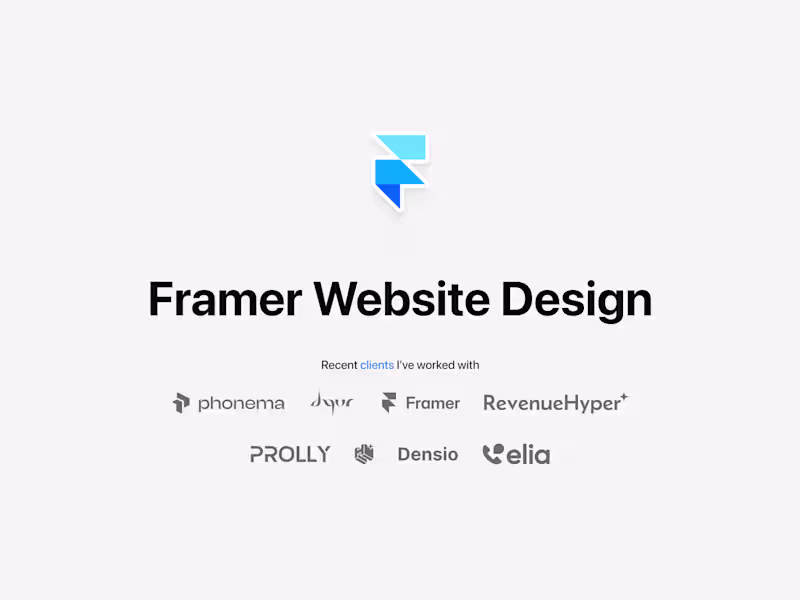 Cover image for Multi-page Framer Website (Design + Development)