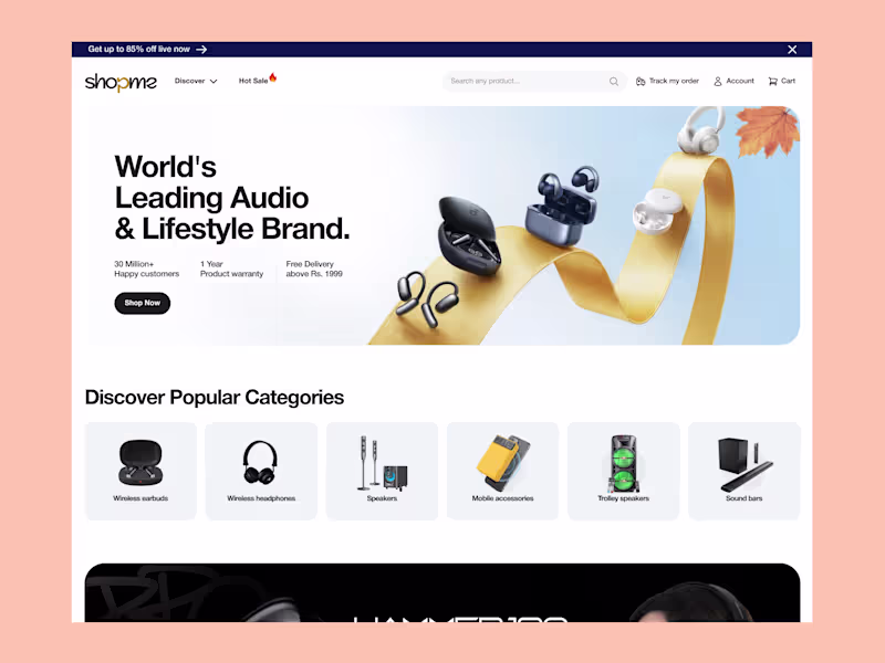 Cover image for Conversion focused E-commerce website design