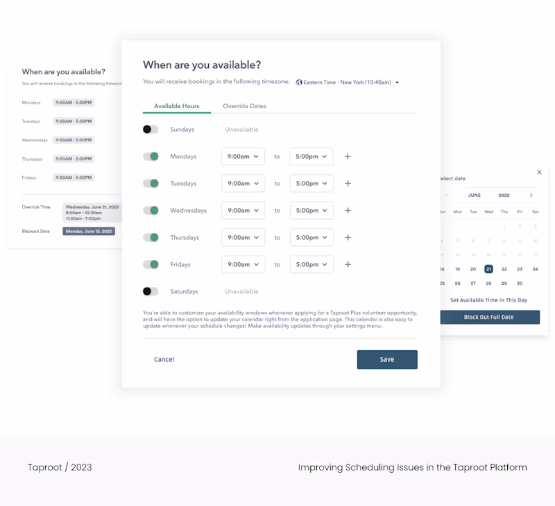 Cover image for Improving Scheduling Issues in the Taproot Platform