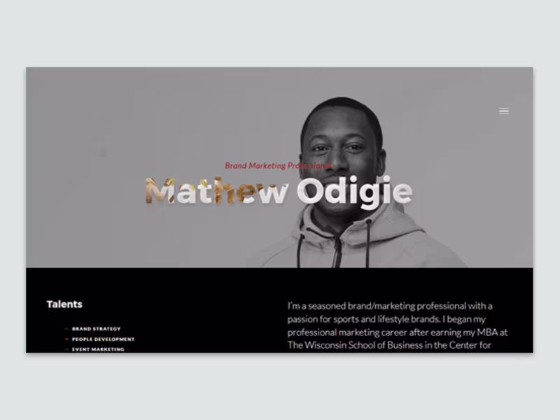 Cover image for Football player brand website 