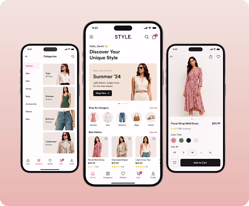 Mobile App Screens