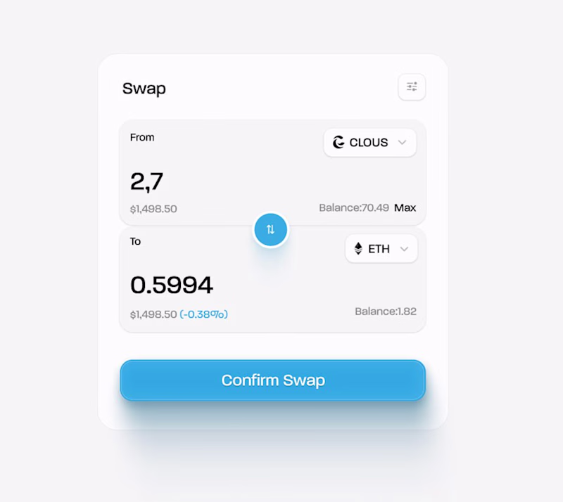 Crypto Swap UI