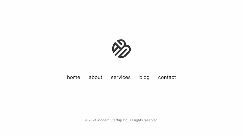 Minimal footer