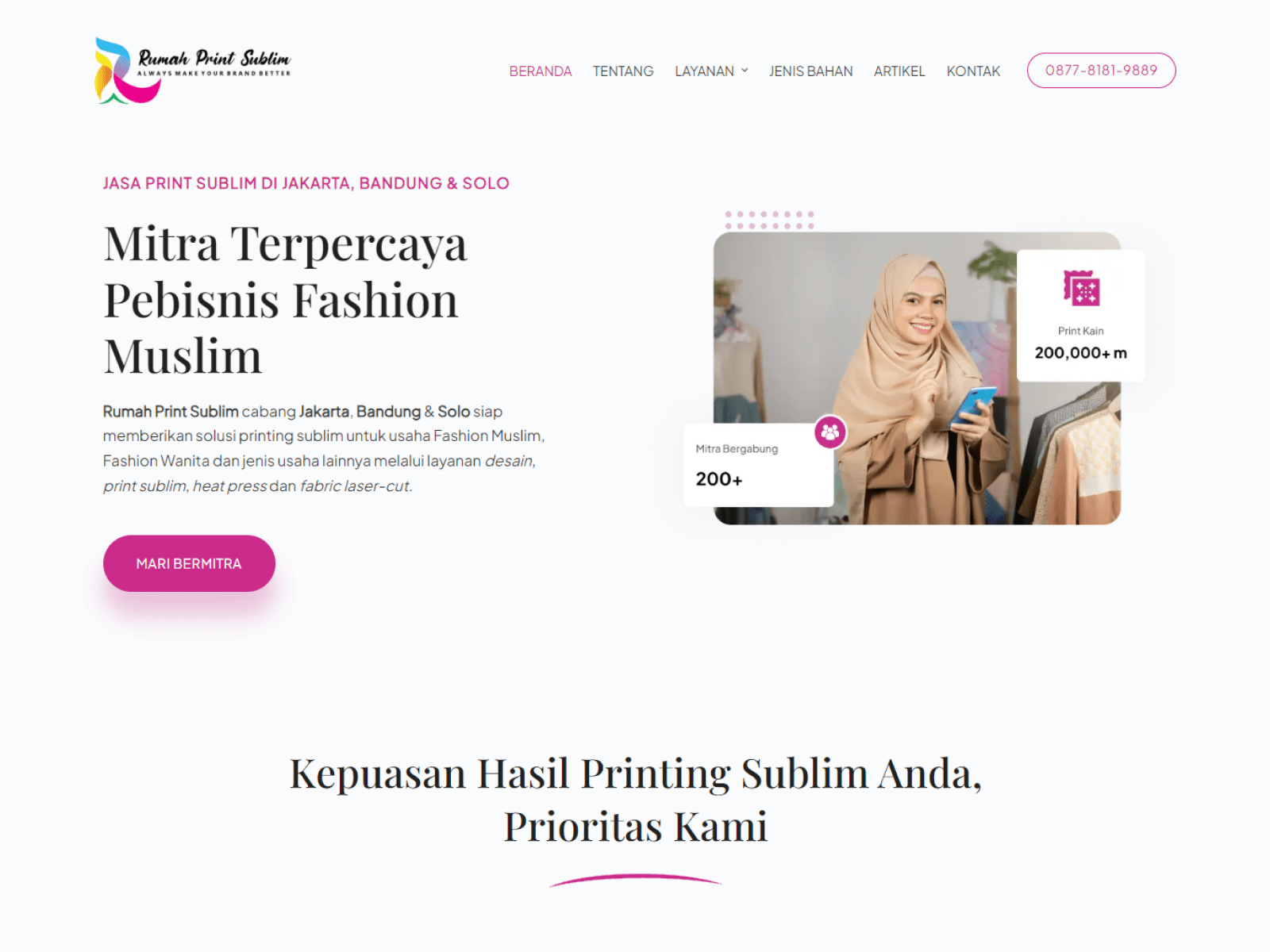 Rumah Print Sublim Website Design by Alifia Hamzah