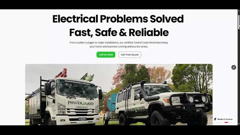 Cover image for POWER2GRID – Central Coast Electrical Services Website