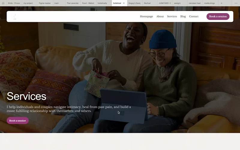 Cover image for Website design for holistically a practise that tends to men...