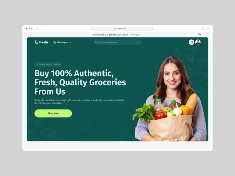 Cover image for Freshi - E-commerce Website & Mobile App Design 