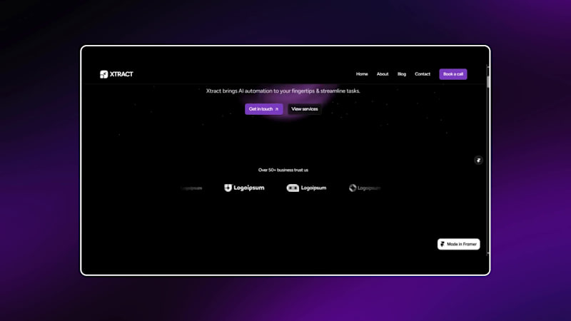 Cover image for Xtract - AI Automation Agency Landing Page Design