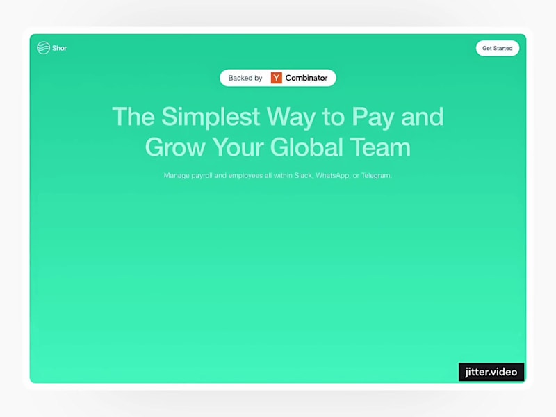 Cover image for Shor — Payroll Startup Landing Page Redesign