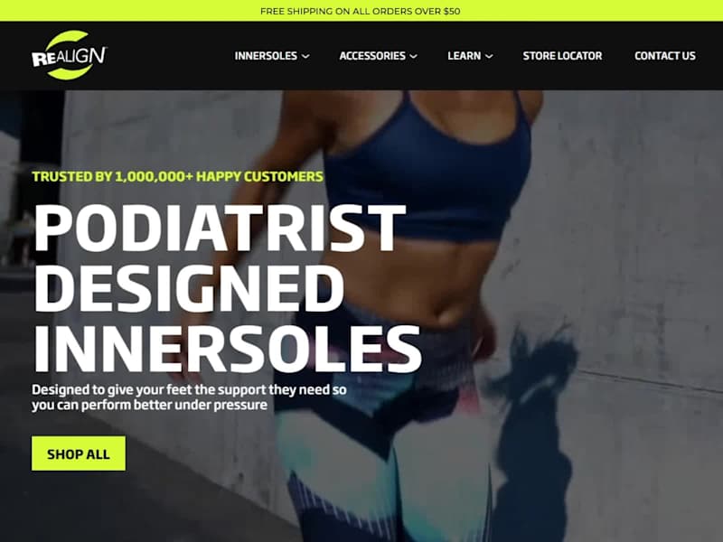 Cover image for Realign: Shopify web shop design and development.