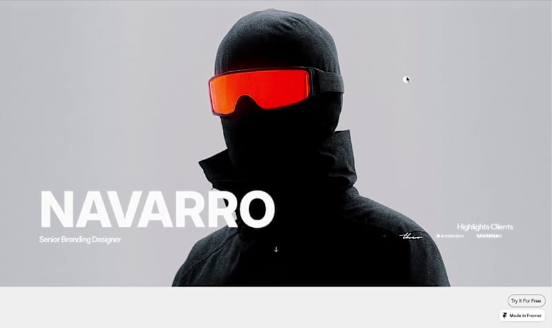 Cover image for Navarro — Modern Framer Portfolio for Freelance Designers