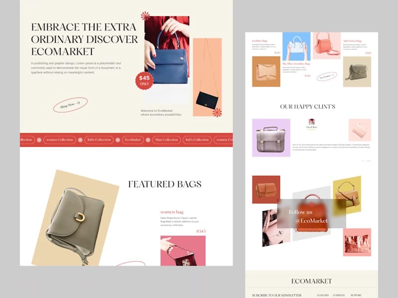Cover image for Bag E-commerce Store Landing Page