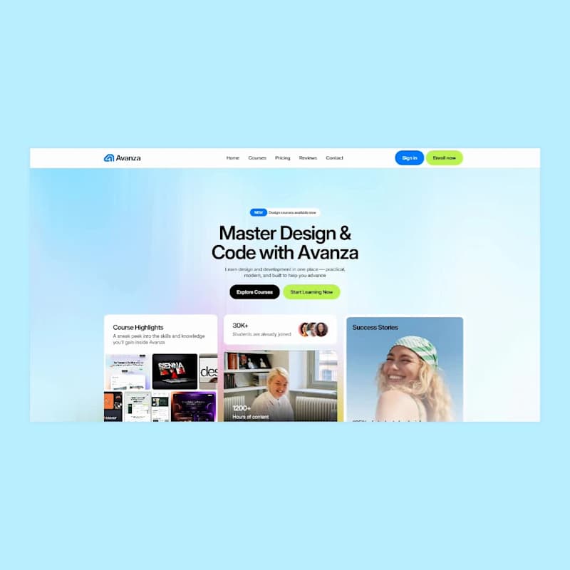 Cover image for Avanzaa — Creative Course Website