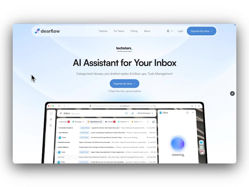 Cover image for Brand & Product Experience Design for Dearflow AI Assistant