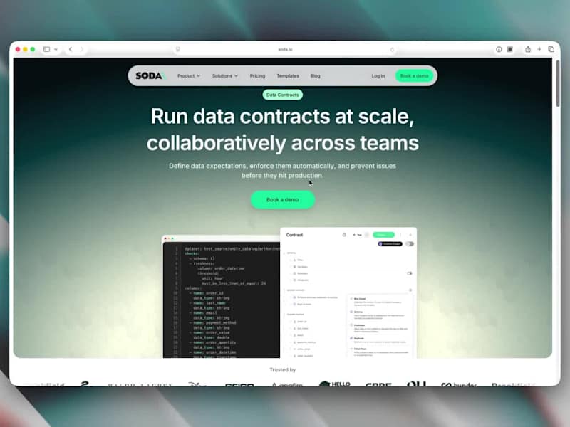 Cover image for Soda.io - Data Contract Templates for Series B SaaS Startup