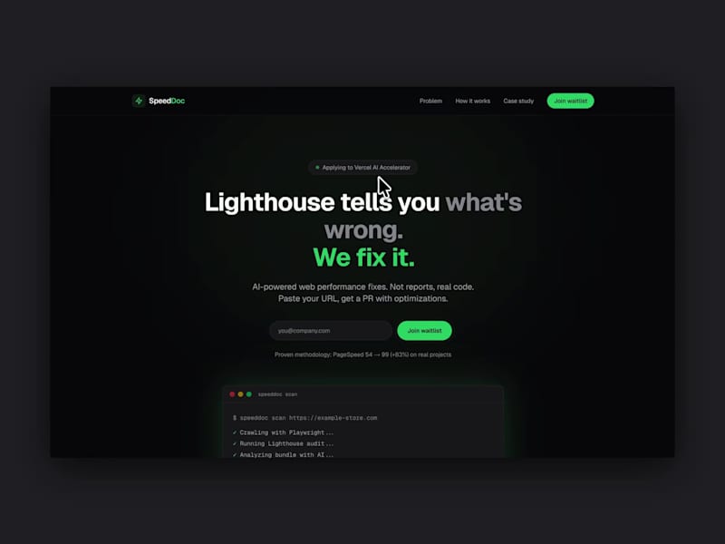 Cover image for SpeedDoc: AI-powered web performance optimization