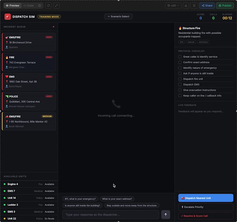 Cover image for DispatchSim is a high-utility training