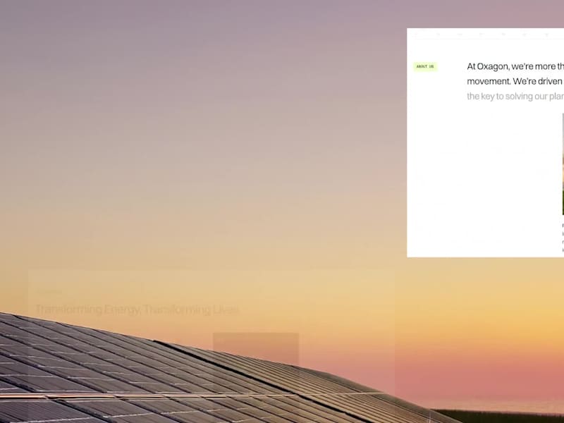 Cover image for Presenting OXAGON - Renewable Energy Landing Page. A landing...
