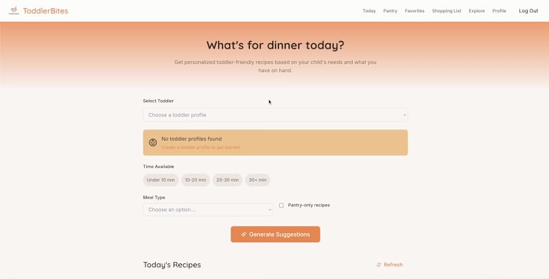 Cover image for I built ToddlerBites because coming up with toddler meals ev...