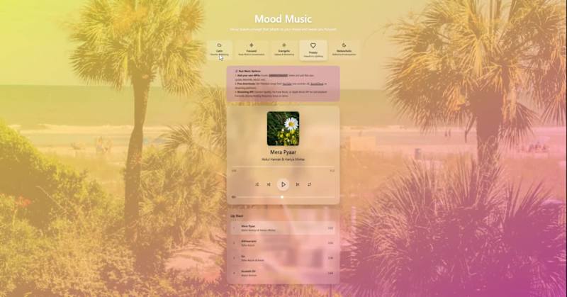 Cover image for mood music player