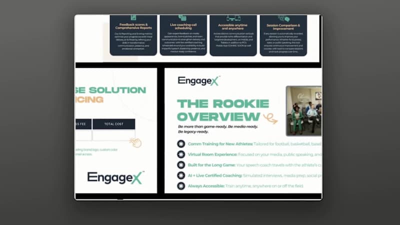 Cover image for Sport Enterprise Pitch Deck - EngageX 