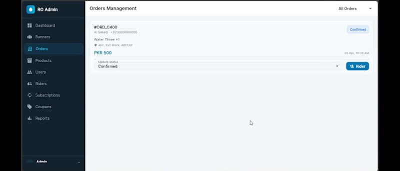 Cover image for Water Delivery App - Admin