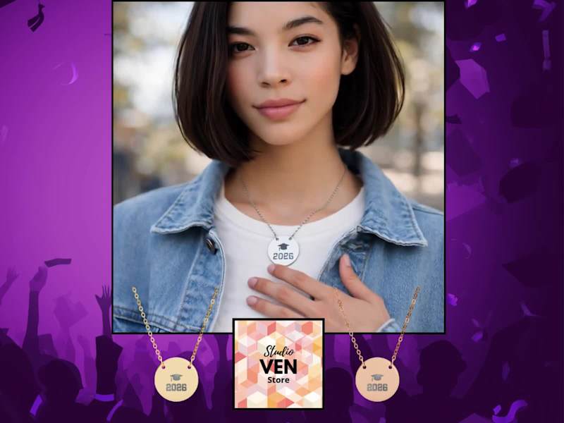 Cover image for Custom laser-engraved graduation necklace from