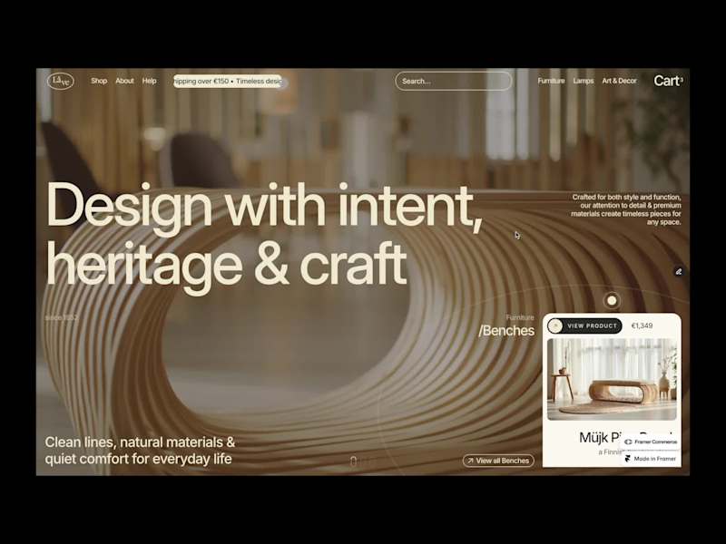 Cover image for Framer Commerce Låve Online Store Template