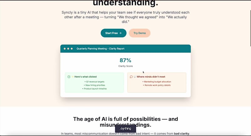 Cover image for Syncly - Where meetings meet understanding. Ever left a meet...