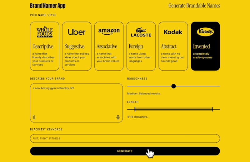 Cover image for New UI for a brand name generator app Figma → Cursor → Replit