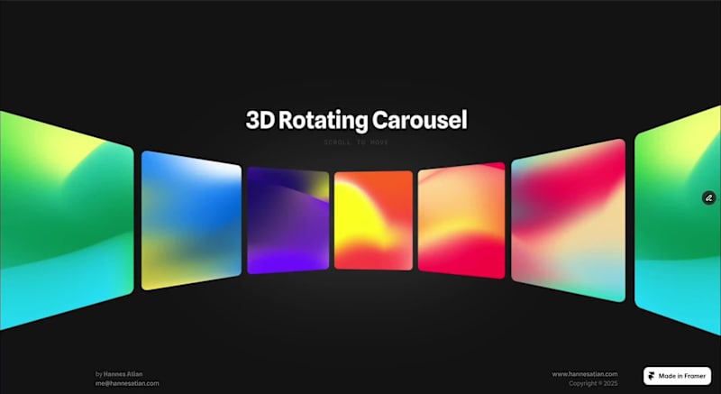 Cover image for Here's how I created this simple rotating carousel in 3D spa...