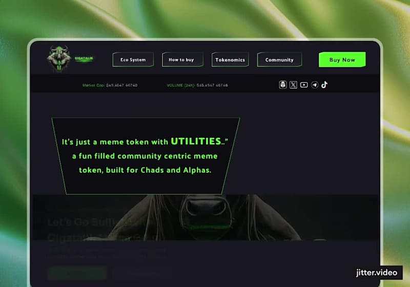 Cover image for Gigatalik Meme-token landing page design