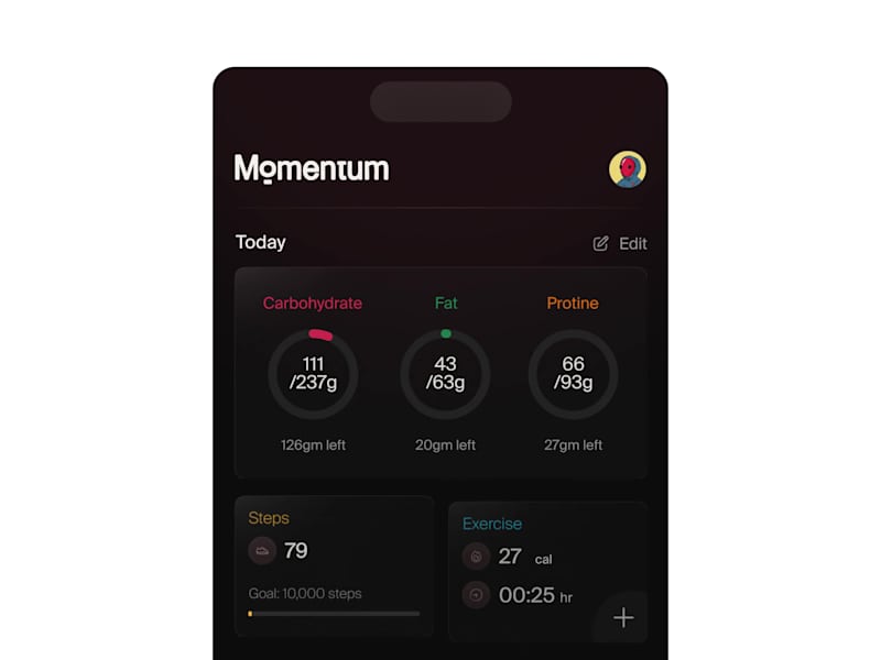 Cover image for Momentum Health & Wellness app design project. How are the m...