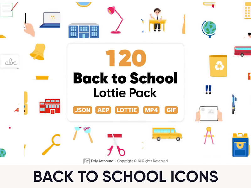 Cover image for Back to School Lottie Animation Pack
