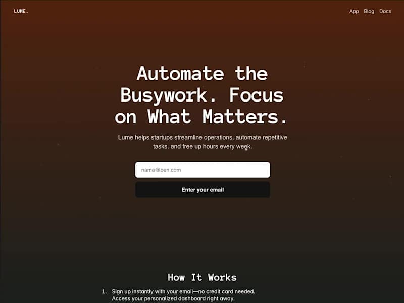 Cover image for Lume Waitlist Page – Built in Framer with Plugin Integration
