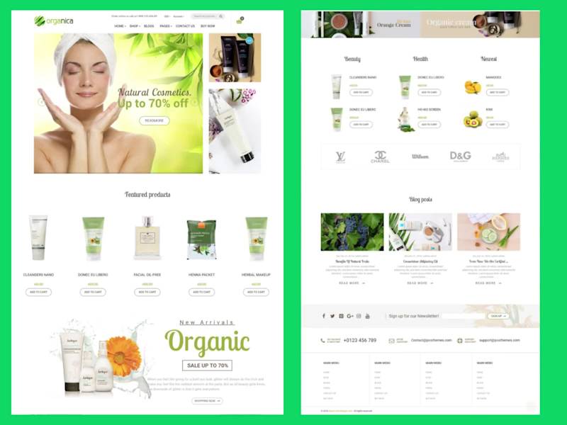 Cover image for Organics - Natural Cosmetics E-commerce