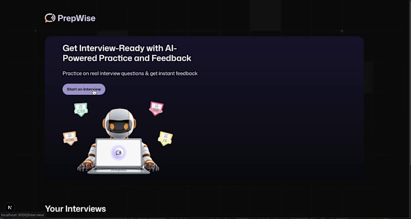 Cover image for Prepwise, An AI Powered Interview Practice
