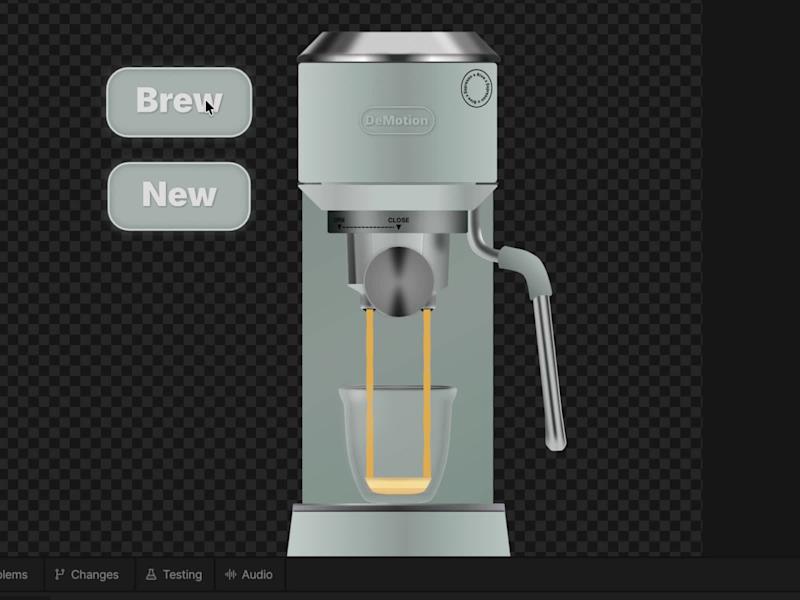 Cover image for Interactive Espresso Machine Design - Rive interactive animation