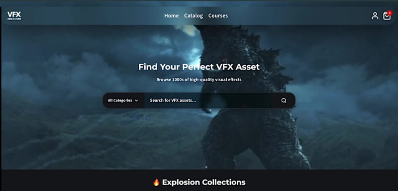 Cover image for VFX Asset Store Custom Shopify Digital Marketplace