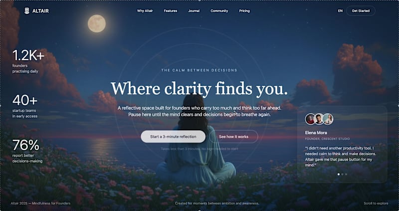 Cover image for 15 minutes. One idea. One tool. This hero section came alive...