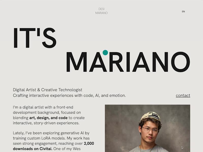 Cover image for Personal Portfolio for Generative Art & Creative Technology ...