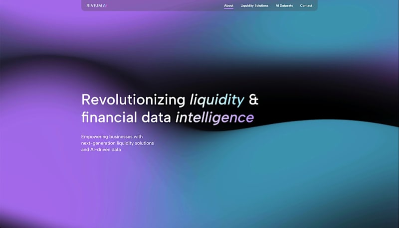 Cover image for 3D mesh background animation for Rivium AI.