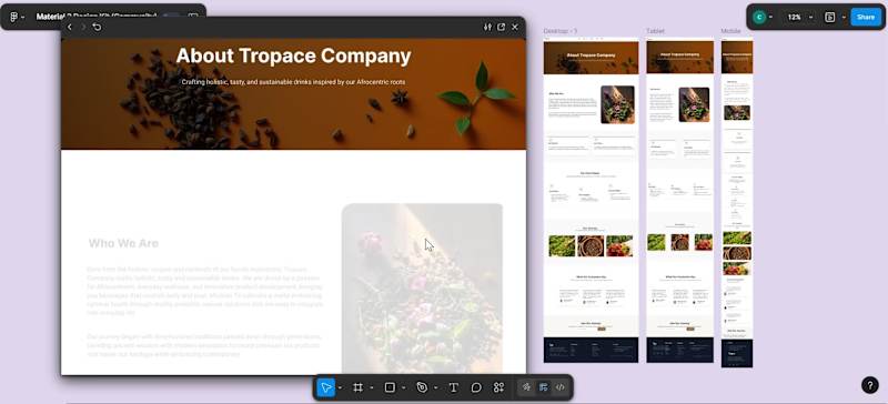 Cover image for Redesign of "About Us" page for Tropace 