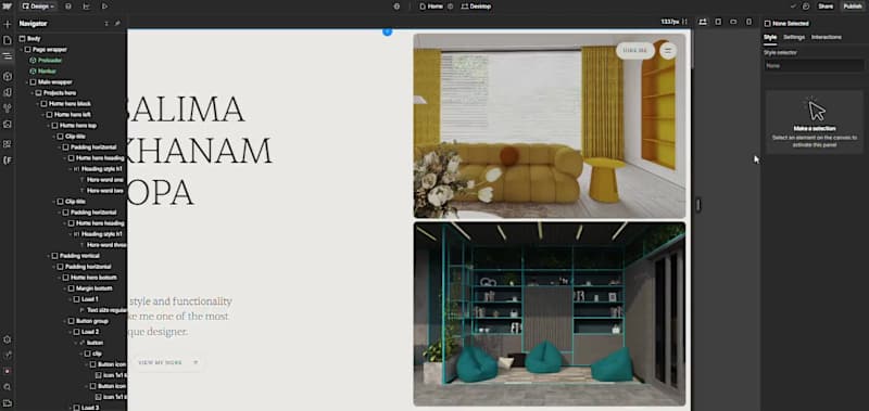 Cover image for Webflow Template Customization for Interior Designer